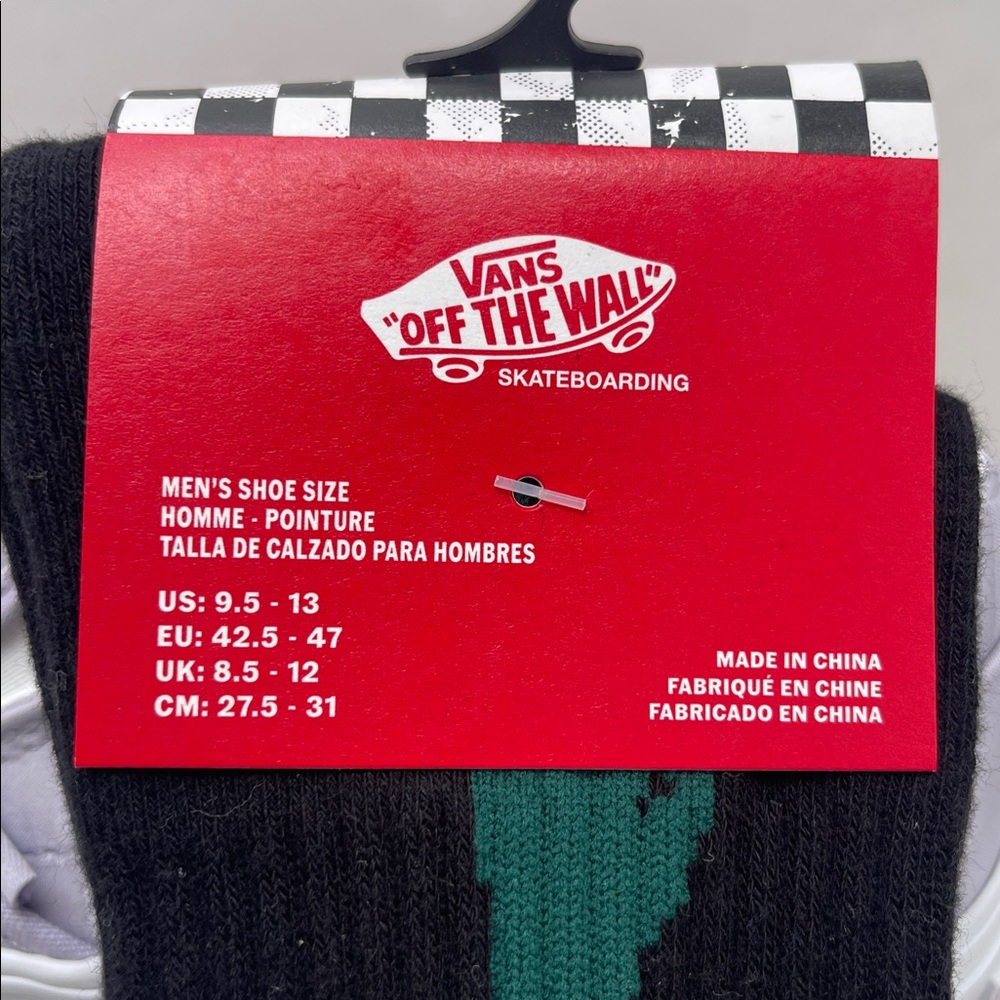 Vans Skate Thorn Crew Socks (1 pair)
with a ribbed cuff cushioning for comfort - Picture 2 of 16